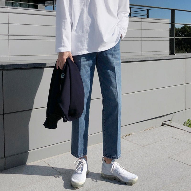 韓国ファッション SELCA-Straight denim jeans-mselca2023aw832-03