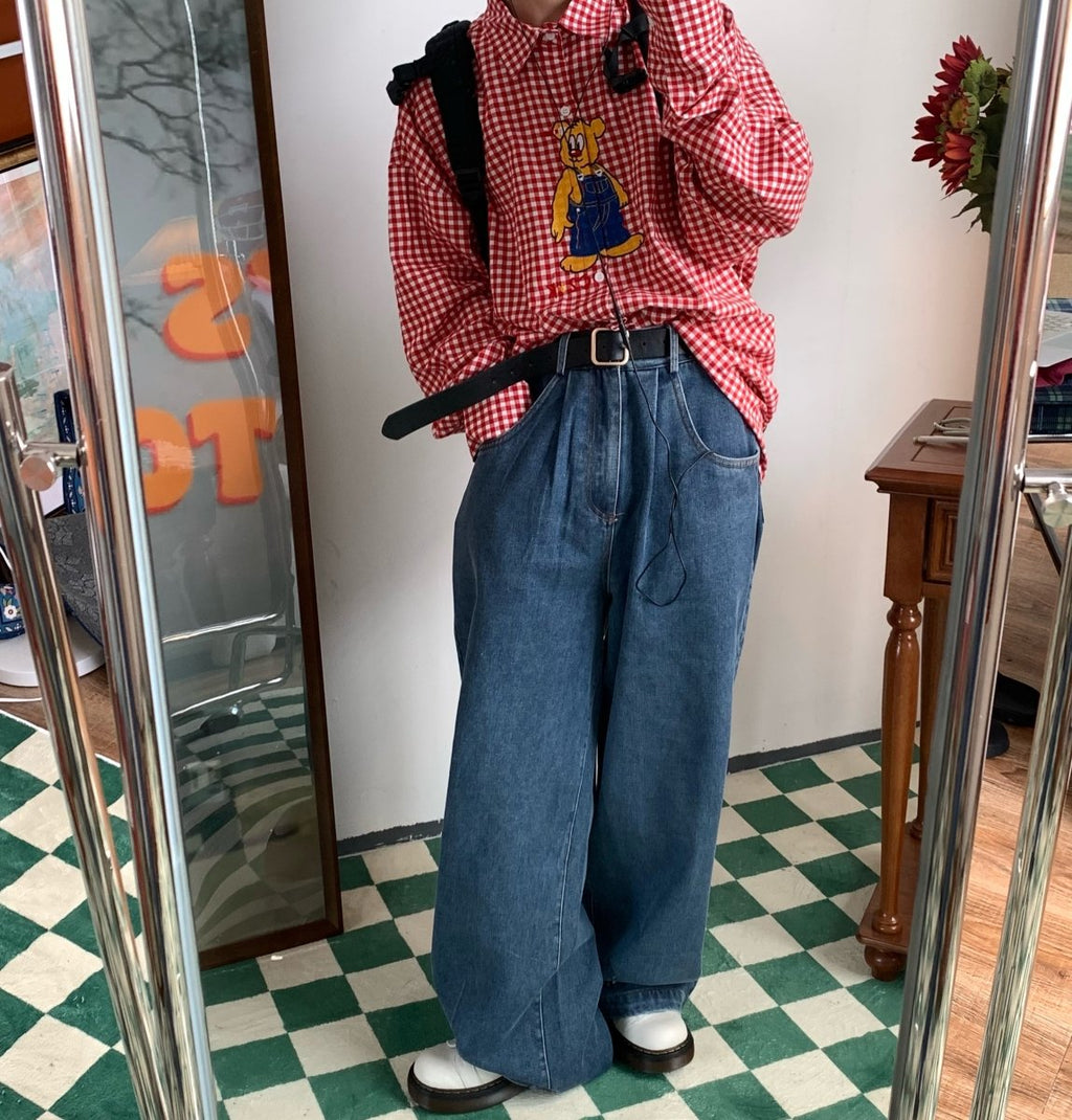韓国ファッション SELCA-Straight denim-mselca2023aw833-07