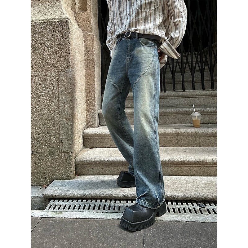 韓国ファッション SELCA-Straight flare denim pants-mselca2023aw845-04