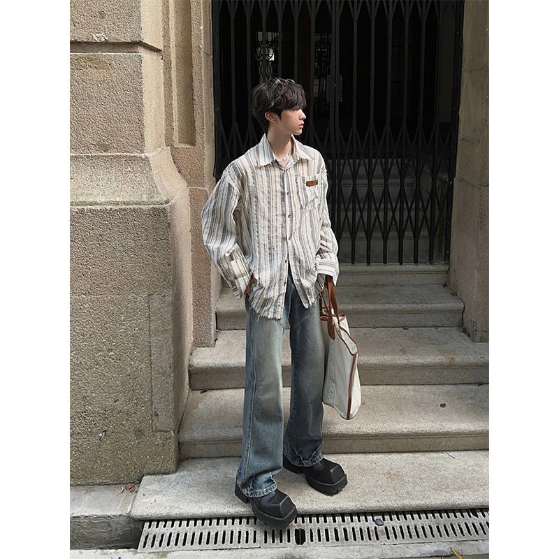 韓国ファッション SELCA-Straight flare denim pants-mselca2023aw845-01