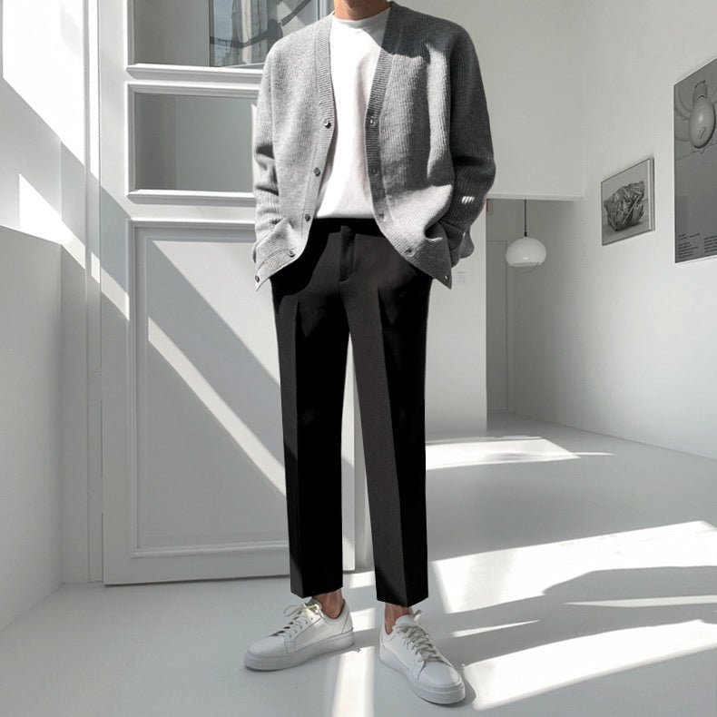 韓国ファッション SELCA-Straight leg slacks-mselca2023aw847-04