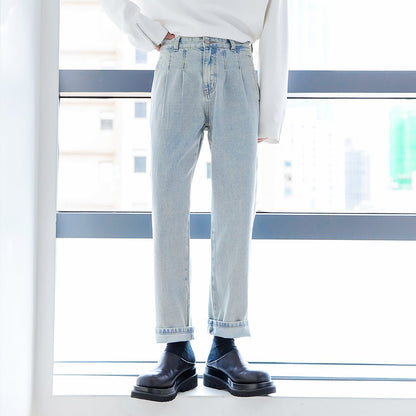 韓国ファッション SELCA-Straight retro decoenim pants-mselca2023aw851-07