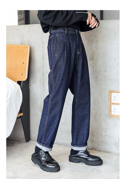 韓国ファッション SELCA-Straight retro decoenim pants-mselca2023aw851-04