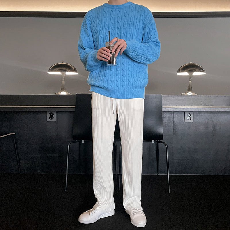 韓国ファッション SELCA-Straight waist rubber pants-mselca2023aw859-03