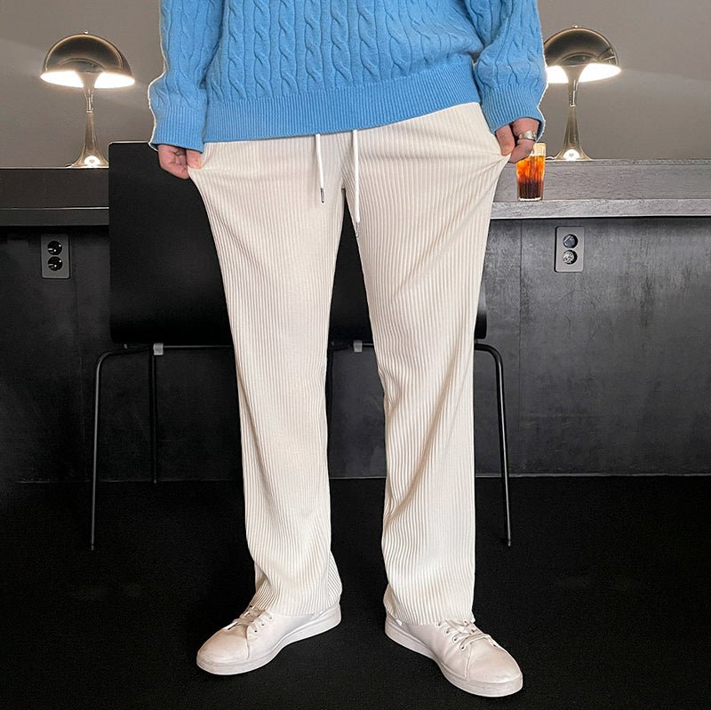 韓国ファッション SELCA-Straight waist rubber pants-mselca2023aw859-05