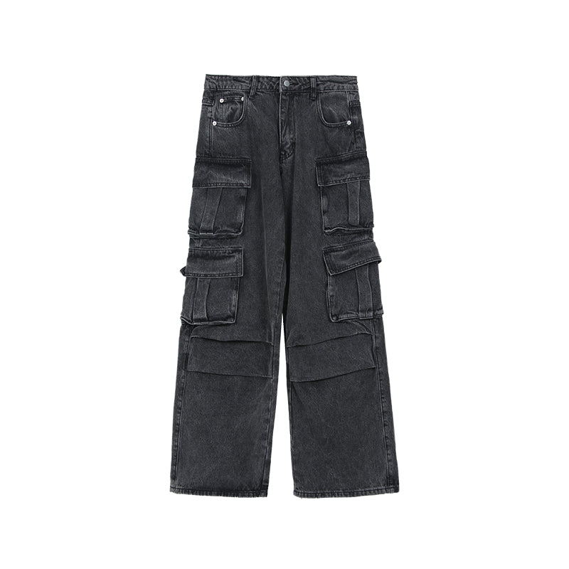 韓国ファッション SELCA-Cargo denim pants-mselca2023aw86-012