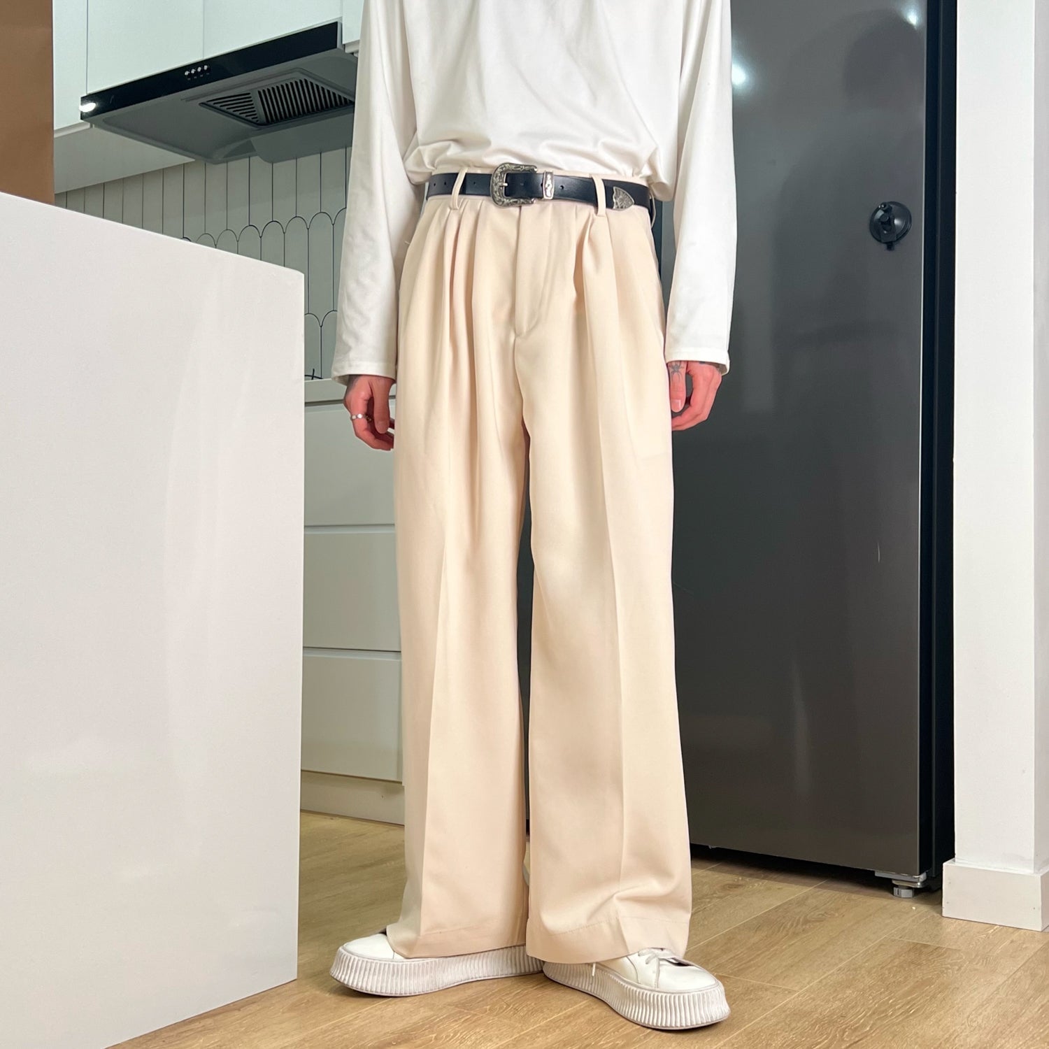 韓国ファッション SELCA-Straight wide pants-mselca2023aw870-06