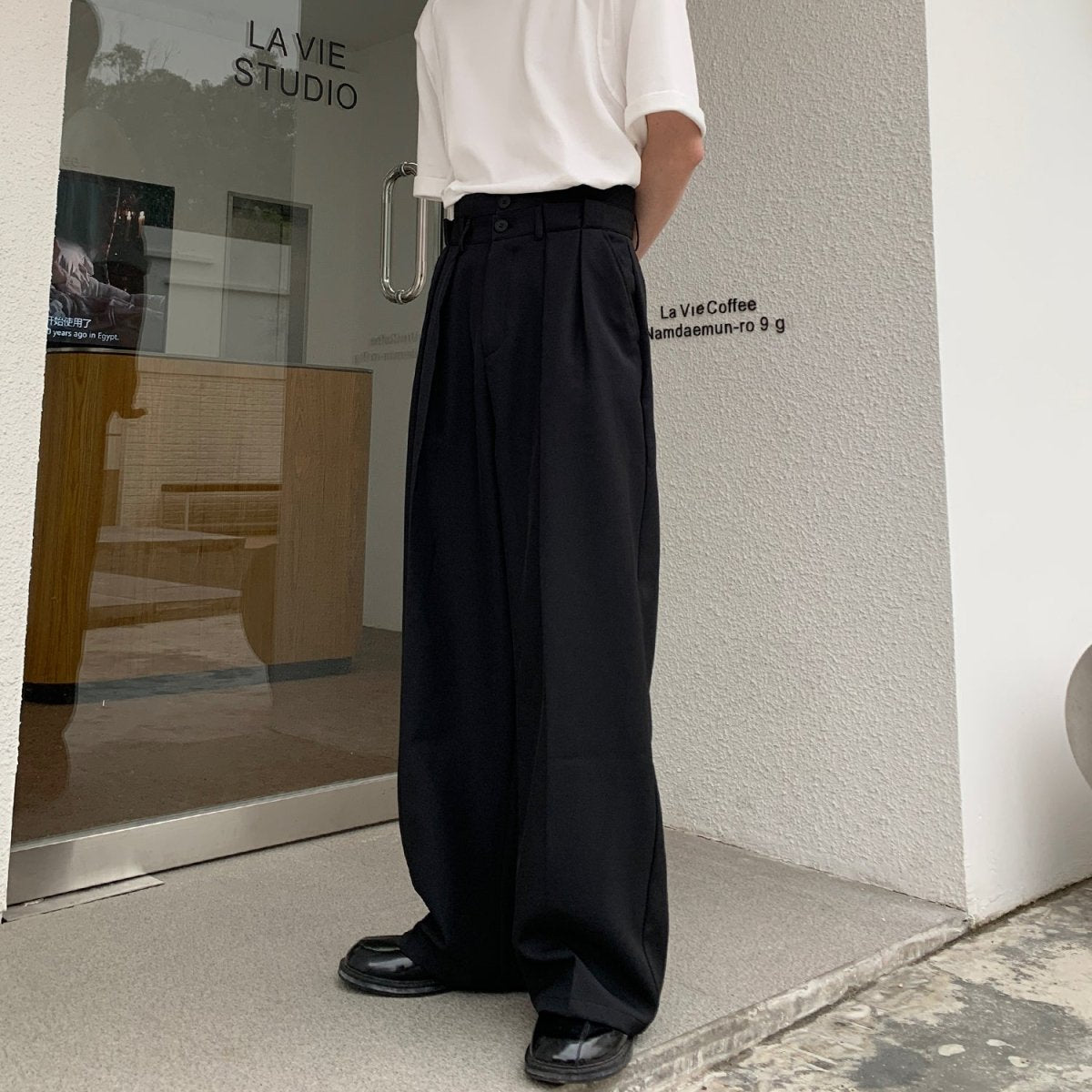 韓国ファッション SELCA-Straight wide slacks-mselca2023aw874-03