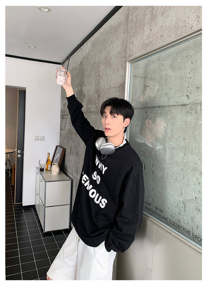 韓国ファッション SELCA-Street letter print long sleeve T -shirt-mselca2023aw876-04