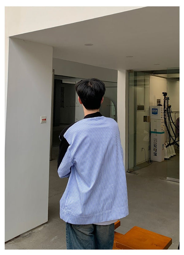 韓国ファッション SELCA-Stripe Contrast Knit Cardigan-mselca2023aw887-05