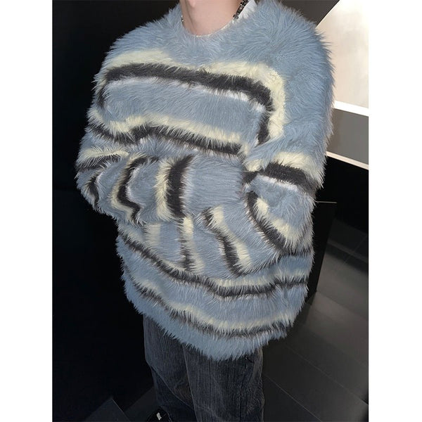 韓国ファッション SELCA-Stripe knit sweater-mselca2023aw889-04