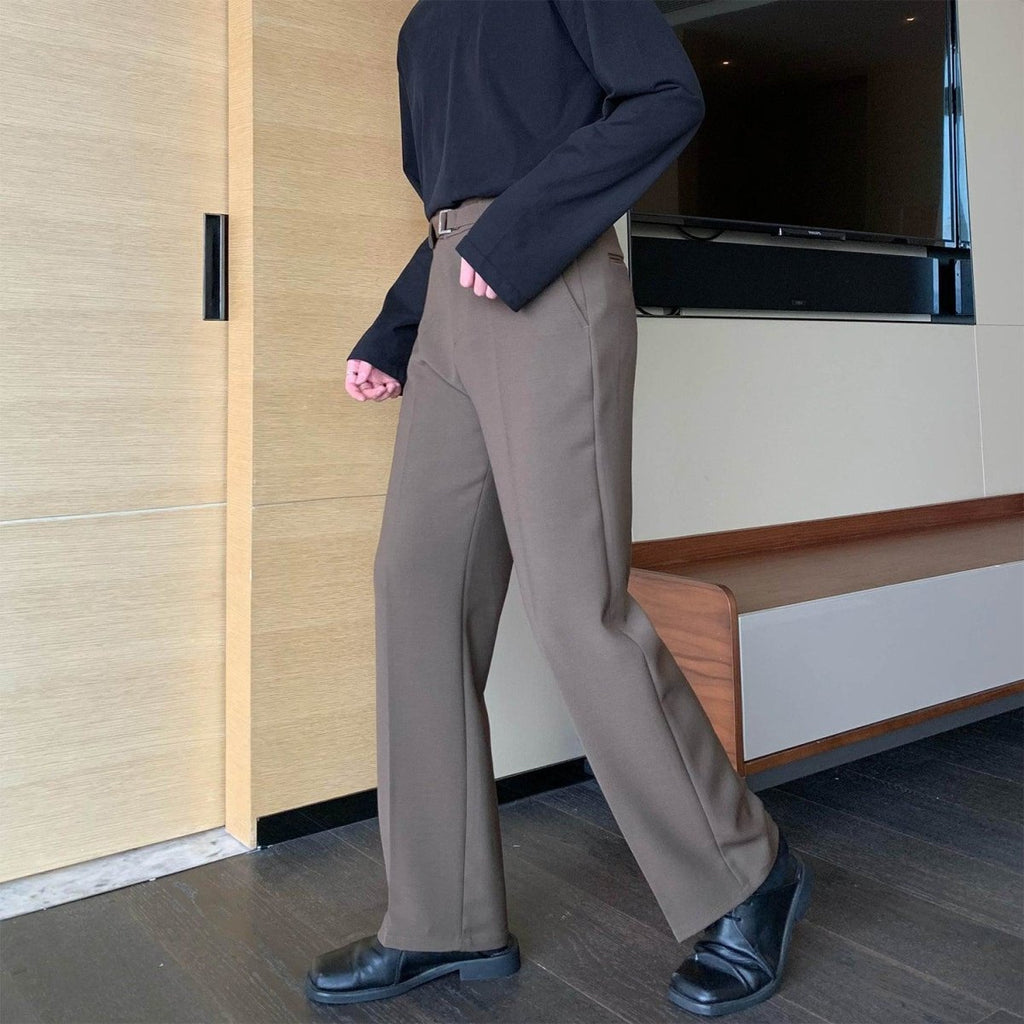 韓国ファッション SELCA-Suit trousers with belt-mselca2023aw900-013