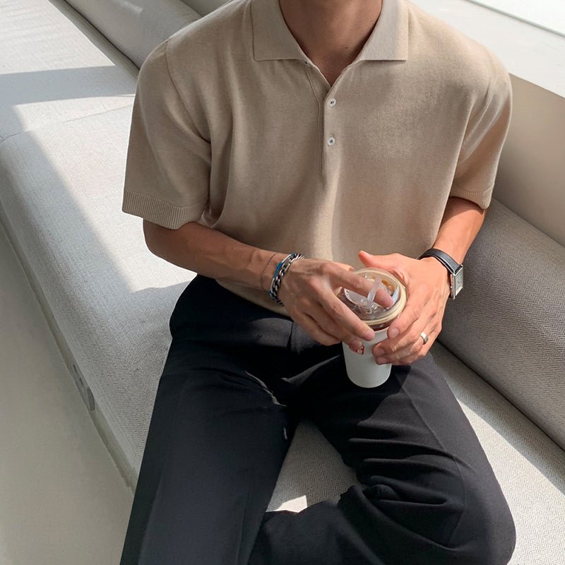 韓国ファッション SELCA-Summer knit polo shirt-mselca2023aw901-07