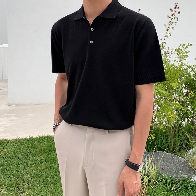 韓国ファッション SELCA-Summer knit polo shirt-mselca2023aw901-02