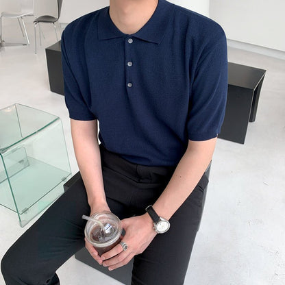 韓国ファッション SELCA-Summer knit polo shirt-mselca2023aw901-03