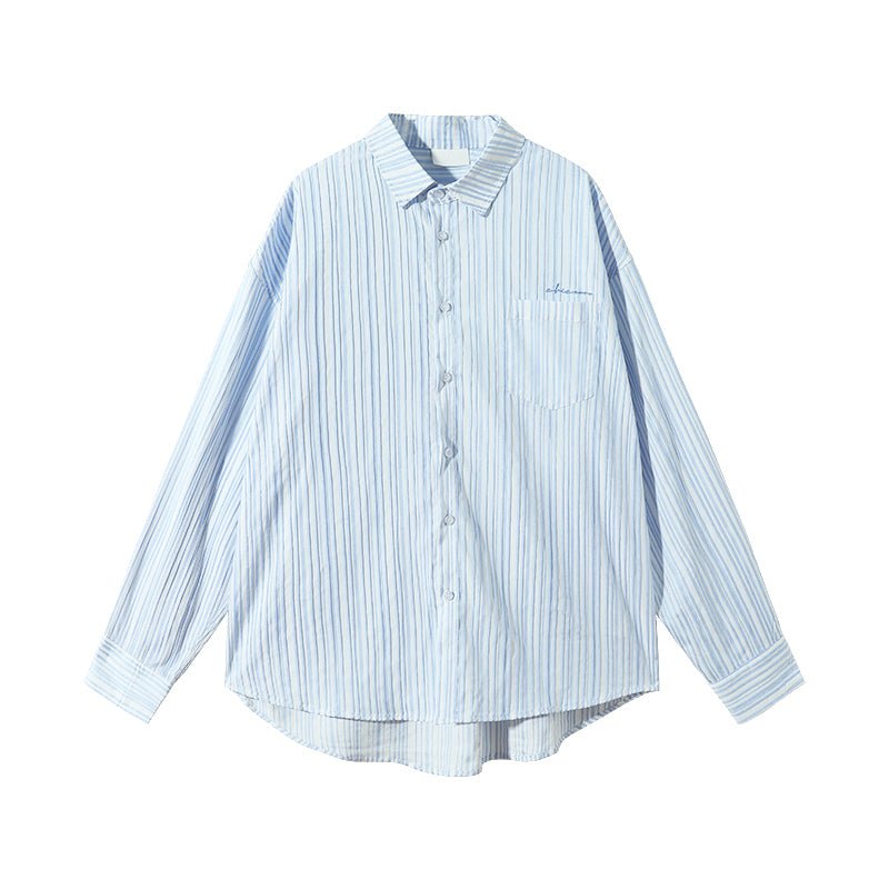 韓国ファッション SELCA-Summer Stripe Shirt-mselca2023aw907-06