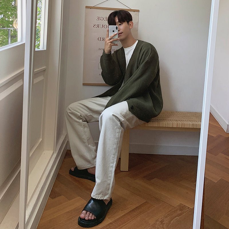 韓国ファッション SELCA-Thick knit cardigan-mselca2023aw920-05