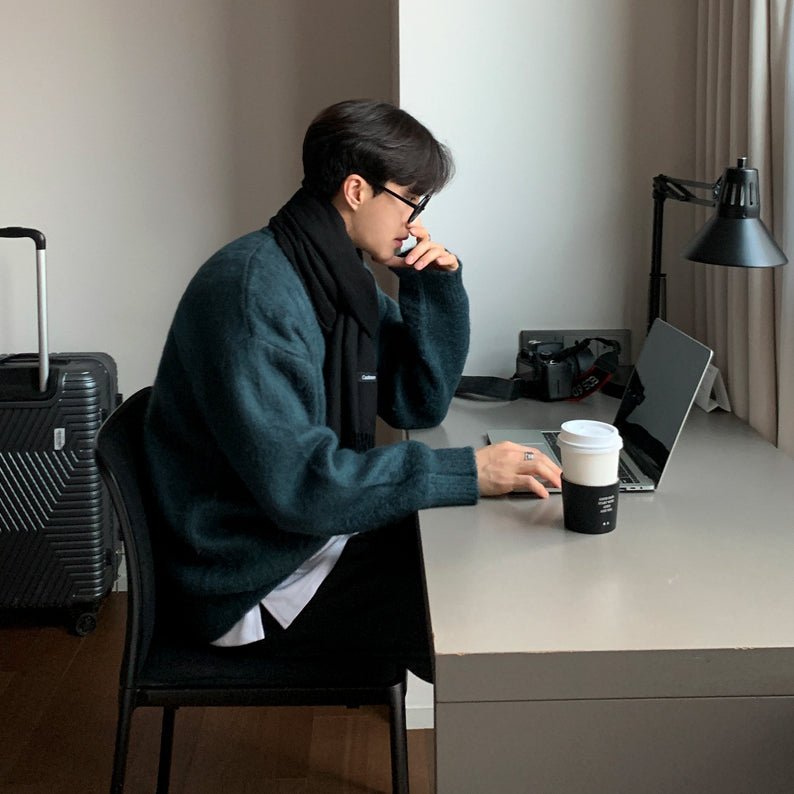 韓国ファッション SELCA-Thick knit sweater-mselca2023aw921-02