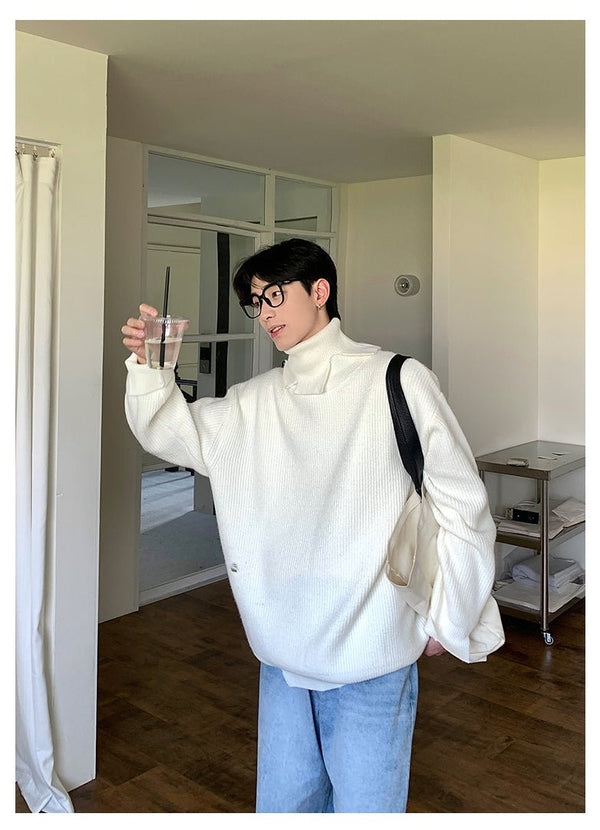 韓国ファッション SELCA-Turtle neck design knit sweater-mselca2023aw928-08