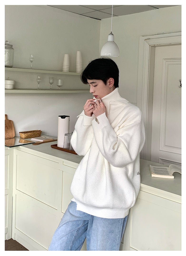韓国ファッション SELCA-Turtle neck design knit sweater-mselca2023aw928-03