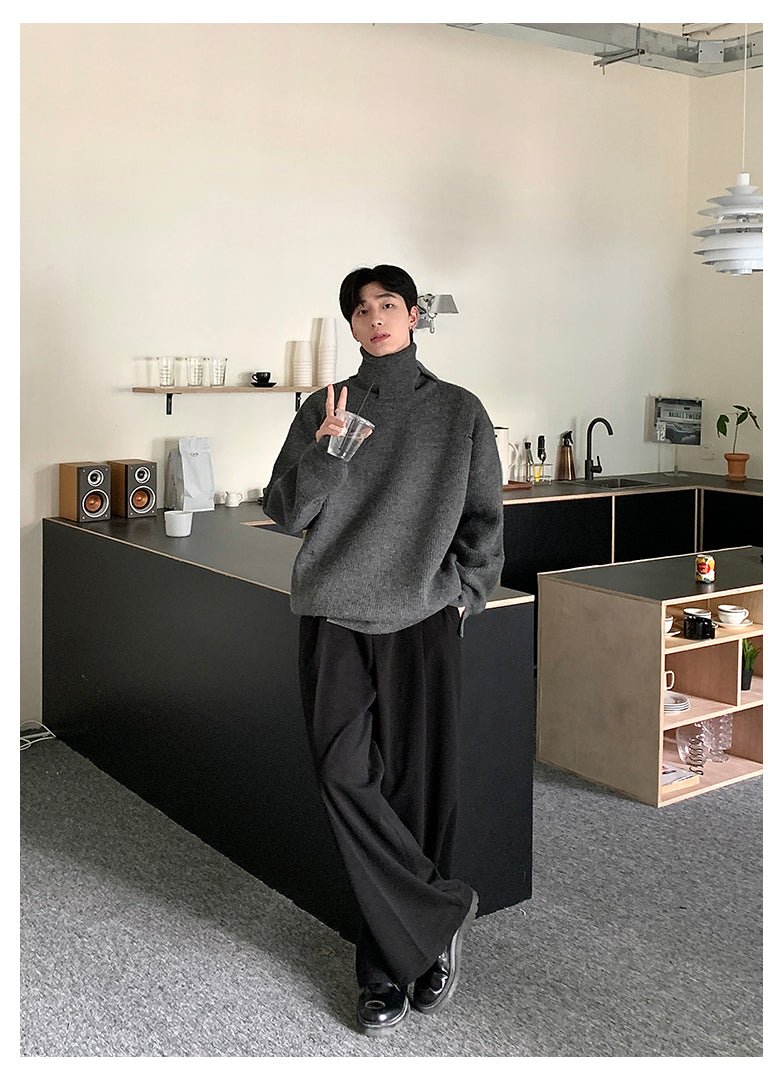 韓国ファッション SELCA-Turtle neck design knit sweater-mselca2023aw928-04