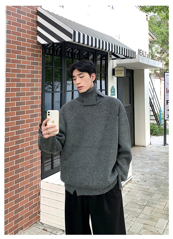 韓国ファッション SELCA-Turtle neck design knit sweater-mselca2023aw928-05