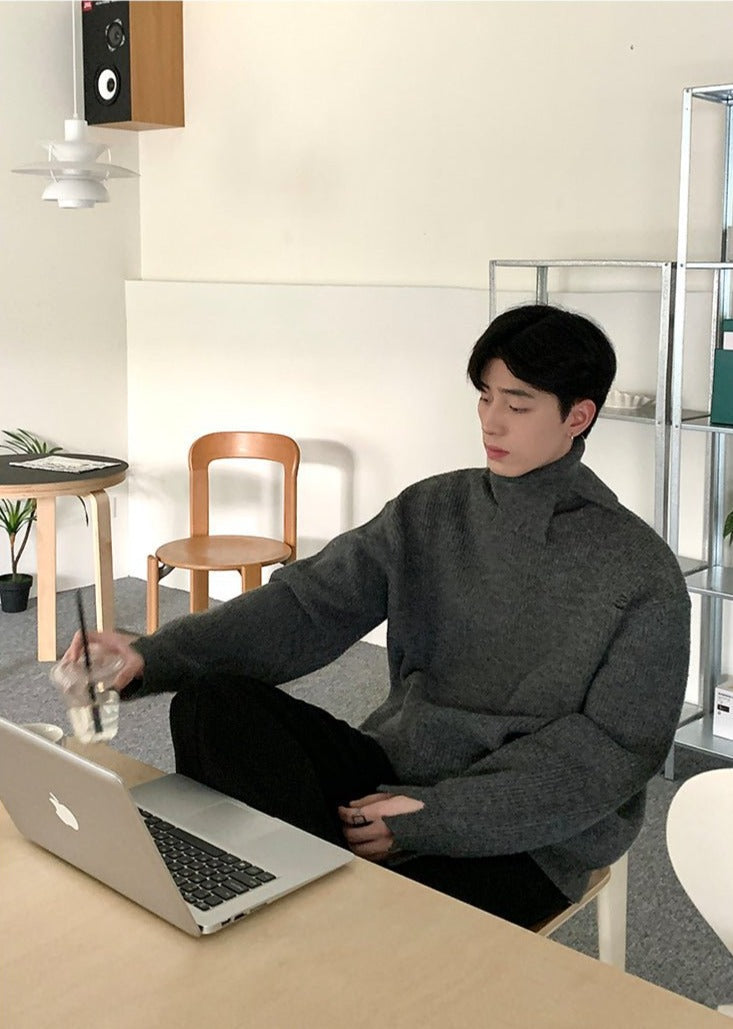韓国ファッション SELCA-Turtle neck design knit sweater-mselca2023aw928-02