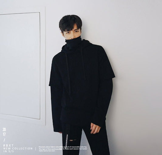 韓国ファッション SELCA-Turtle neck hoodie-mselca2023aw929-01