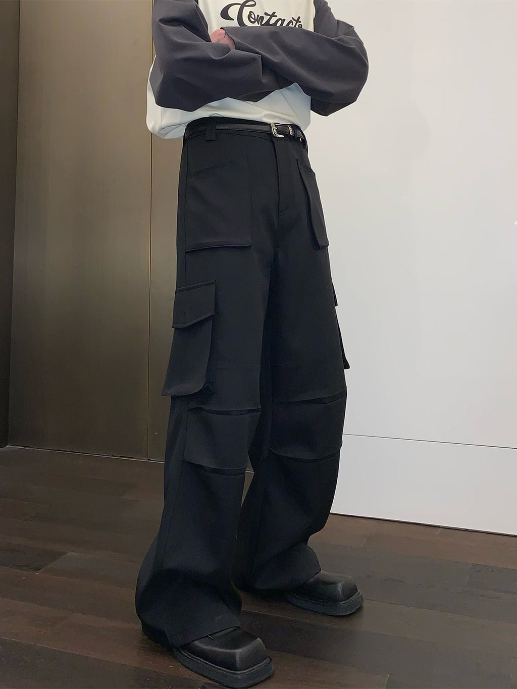 韓国ファッション SELCA-Casual cargo pants-mselca2023aw92-02