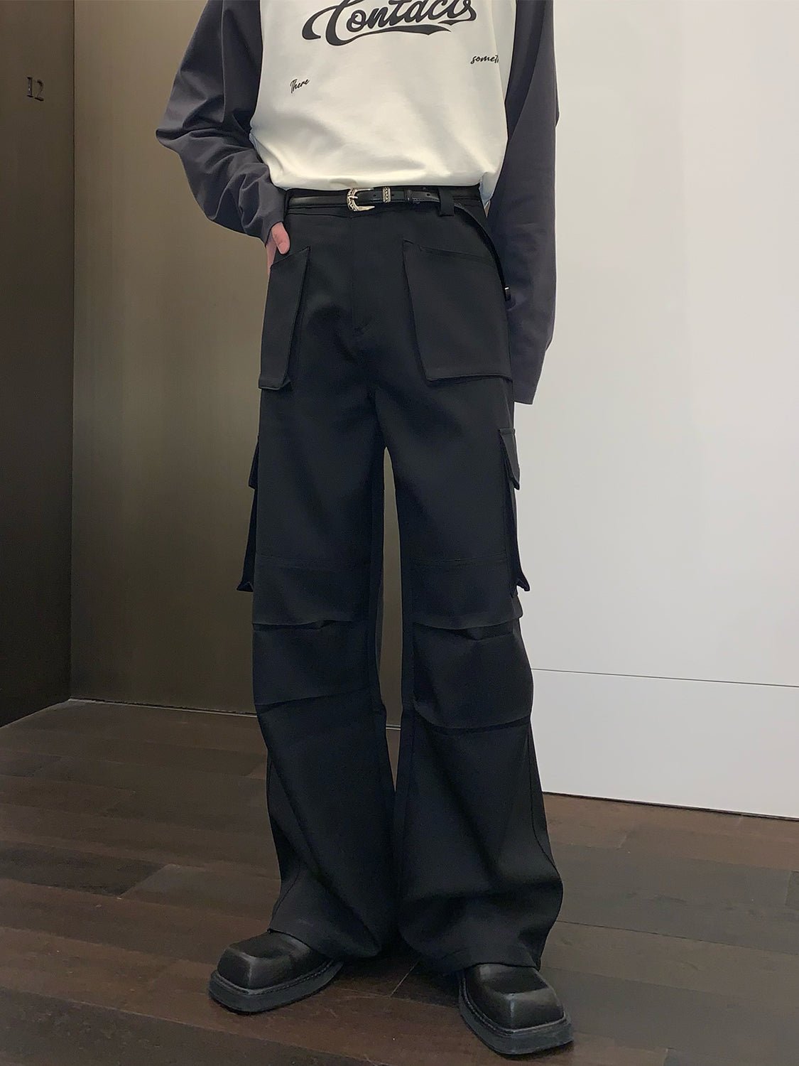 韓国ファッション SELCA-Casual cargo pants-mselca2023aw92-04