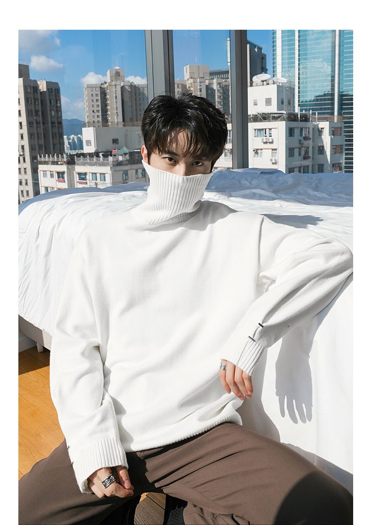 韓国ファッション SELCA-Turtle neck logo knit sweater-mselca2023aw931-012