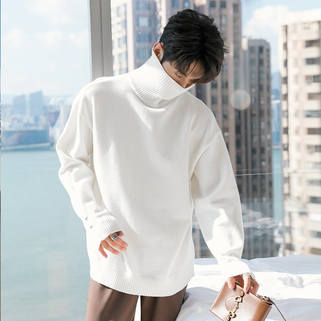 韓国ファッション SELCA-Turtle neck logo knit sweater-mselca2023aw931-013