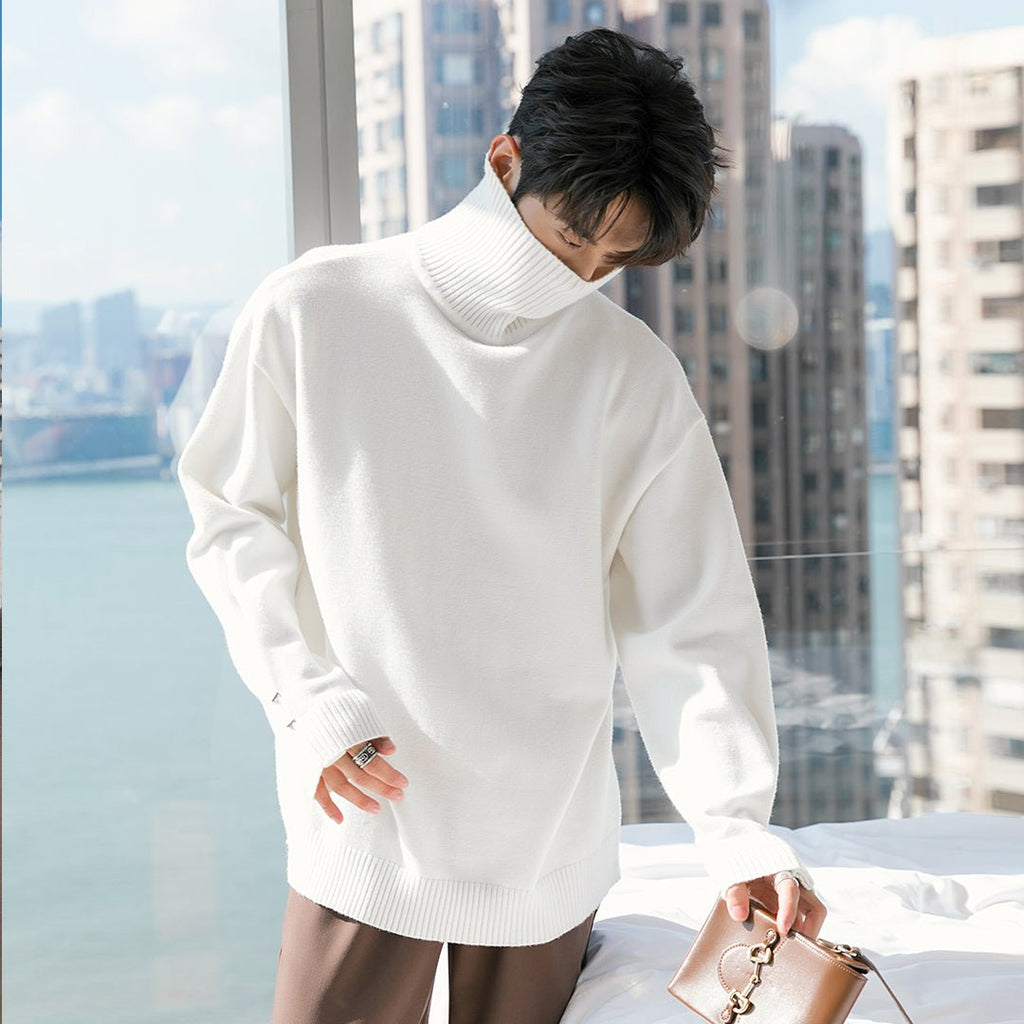 韓国ファッション SELCA-Turtle neck logo knit sweater-mselca2023aw931-013