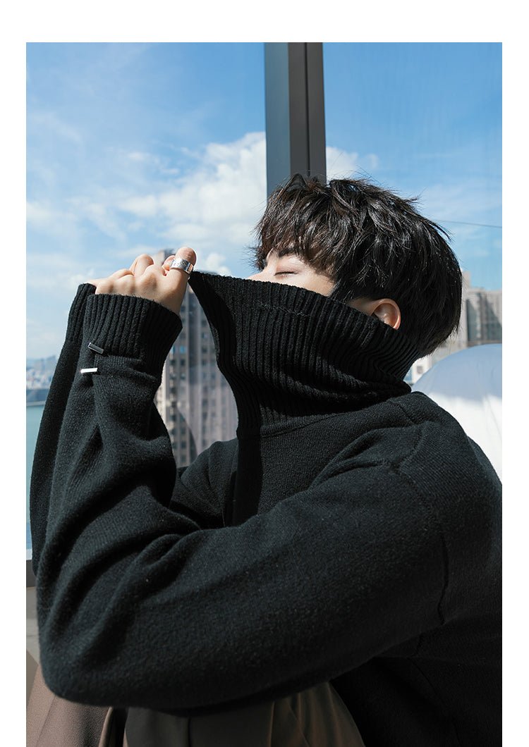 韓国ファッション SELCA-Turtle neck logo knit sweater-mselca2023aw931-03