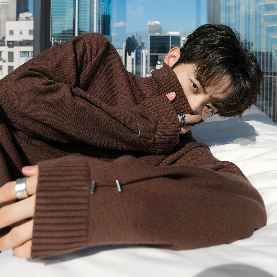 韓国ファッション SELCA-Turtle neck logo knit sweater-mselca2023aw931-06