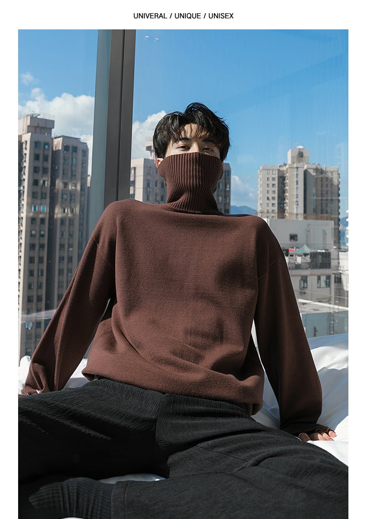 韓国ファッション SELCA-Turtle neck logo knit sweater-mselca2023aw931-07