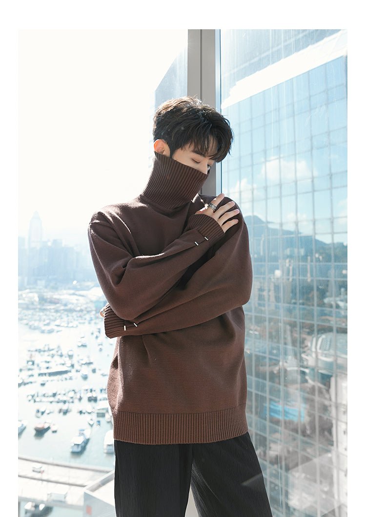 韓国ファッション SELCA-Turtle neck logo knit sweater-mselca2023aw931-08