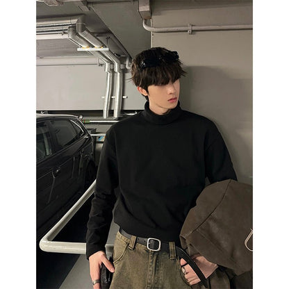 韓国ファッション SELCA-Turtle neck solid long sleeve T -shirt-mselca2023aw932-04