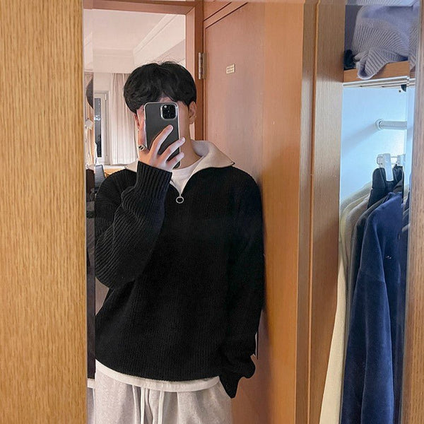 韓国ファッション SELCA-Turtle neck zipper knit-mselca2023aw933-09