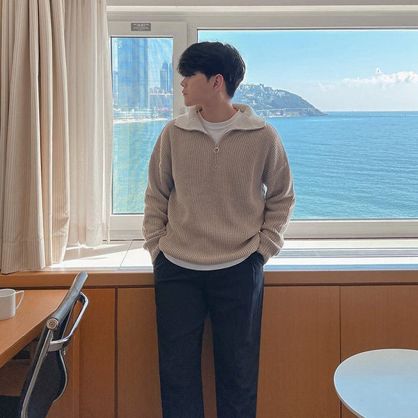 韓国ファッション SELCA-Turtle neck zipper knit-mselca2023aw933-03