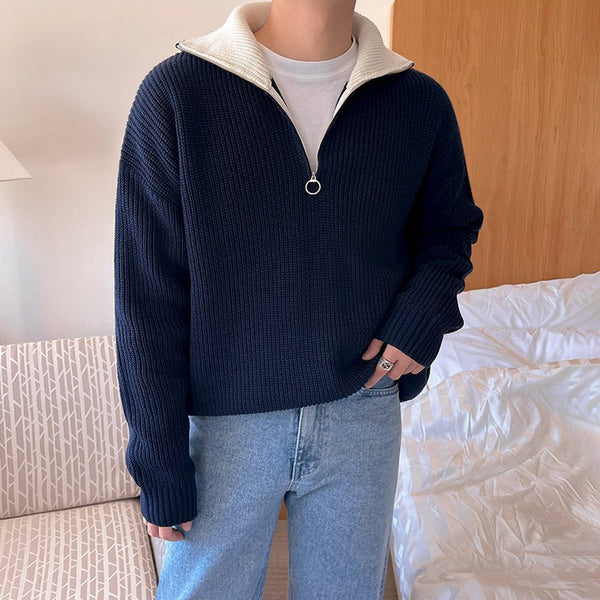 韓国ファッション SELCA-Turtle neck zipper knit-mselca2023aw933-05