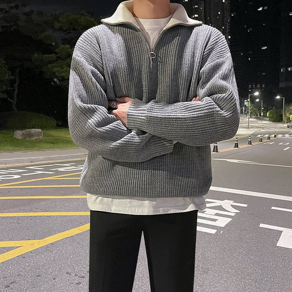 韓国ファッション SELCA-Turtle neck zipper knit-mselca2023aw933-07