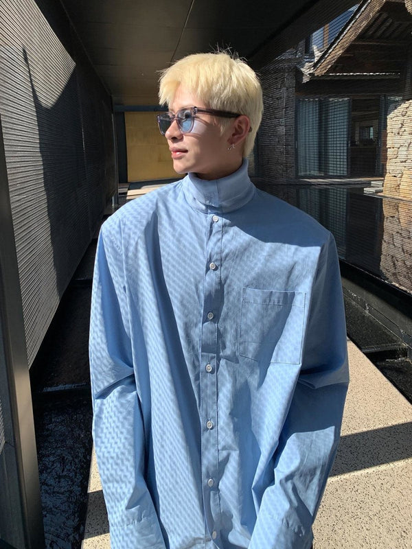 韓国ファッション SELCA-Turtleneck Button-up Shirt-mselca2023aw934-012