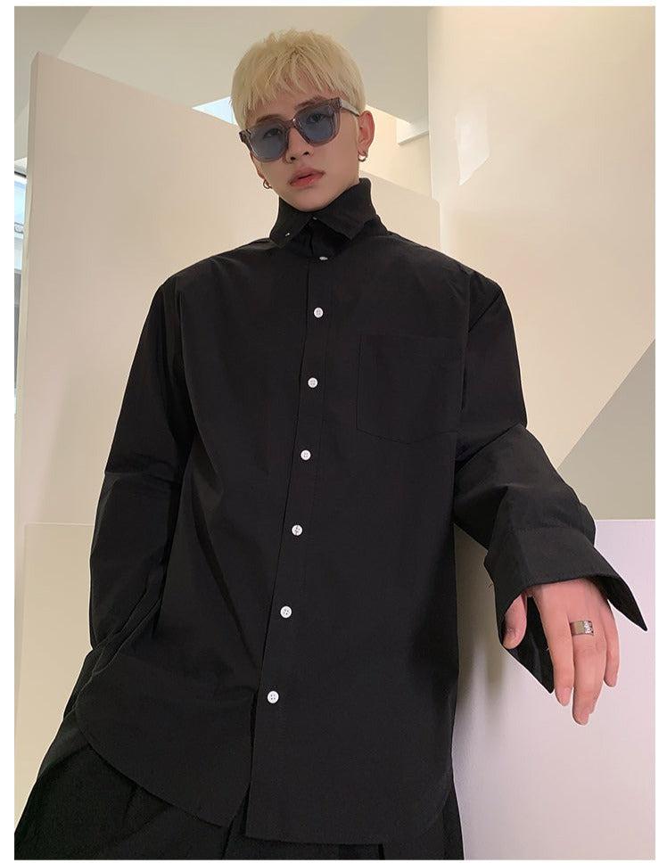 韓国ファッション SELCA-Turtleneck Button-up Shirt-mselca2023aw934-07