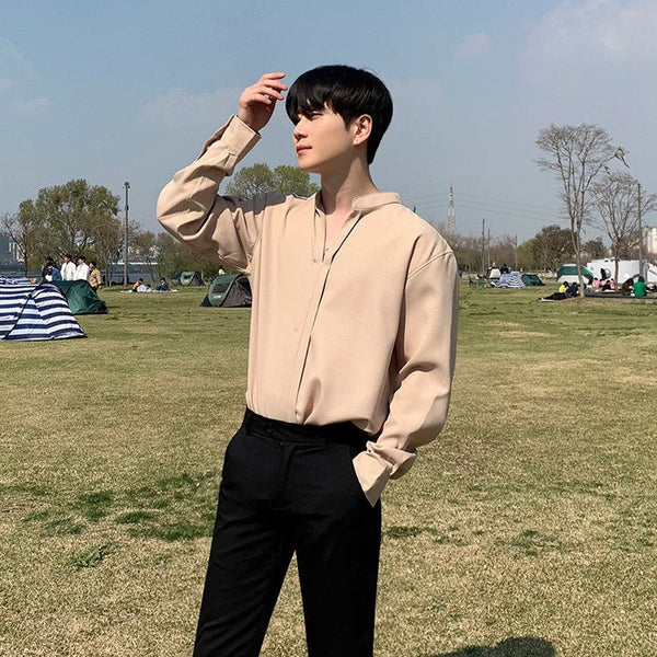 韓国ファッション SELCA-V -neck long -sleeved shirt-mselca2023aw940-05