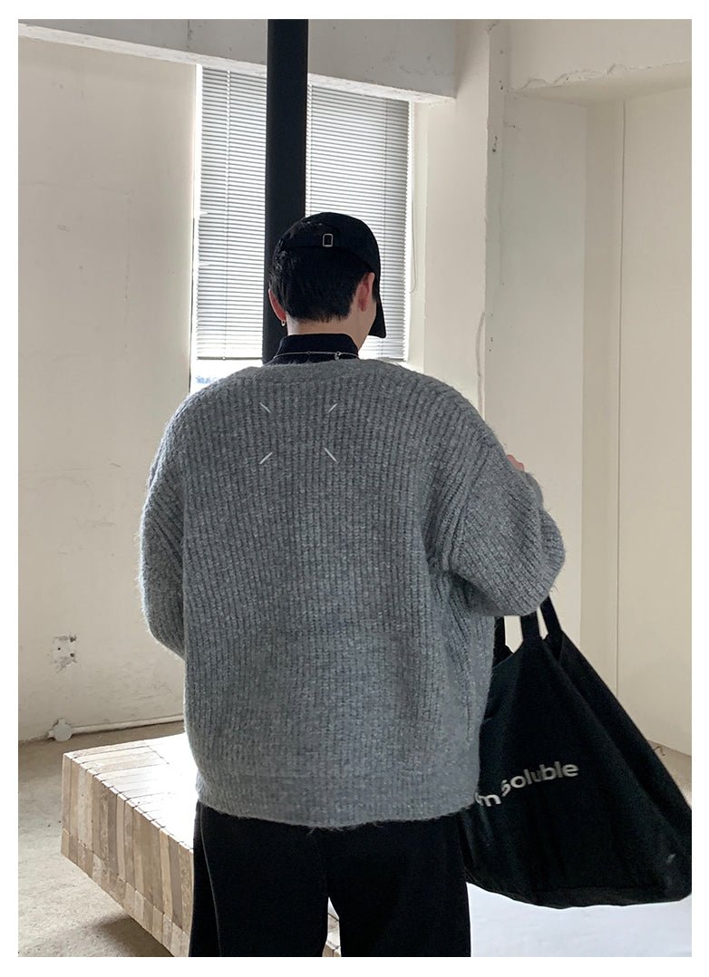 韓国ファッション SELCA-V -neck Loos Knit Cardigan-mselca2023aw941-07