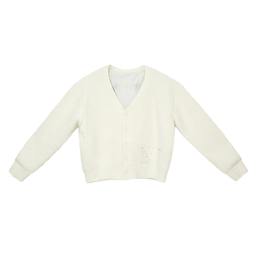 韓国ファッション SELCA-V -neck Loos Knit Cardigan-mselca2023aw941-010