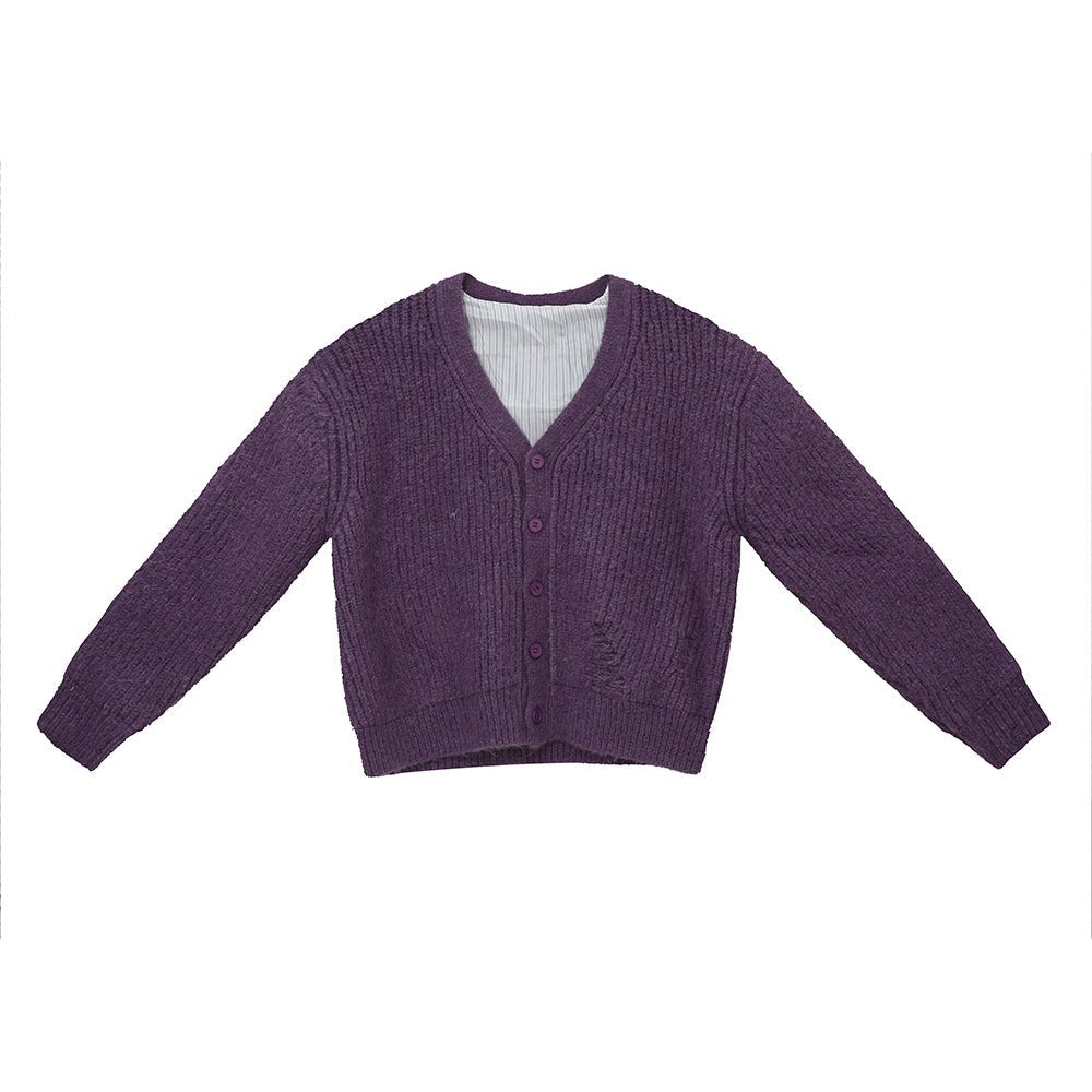 韓国ファッション SELCA-V -neck Loos Knit Cardigan-mselca2023aw941-012