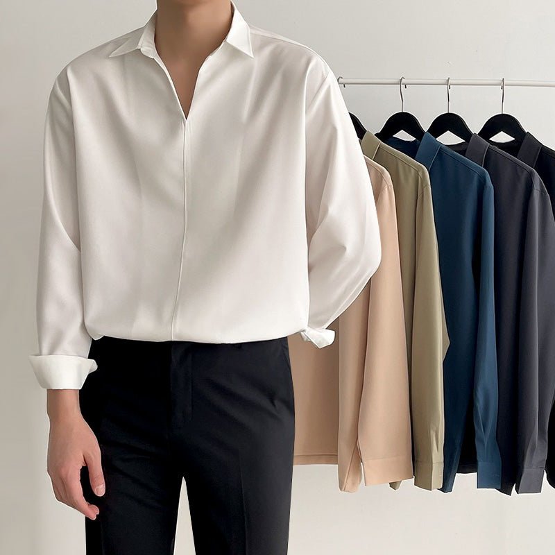 韓国ファッション SELCA-V -neck shirt-mselca2023aw942-02