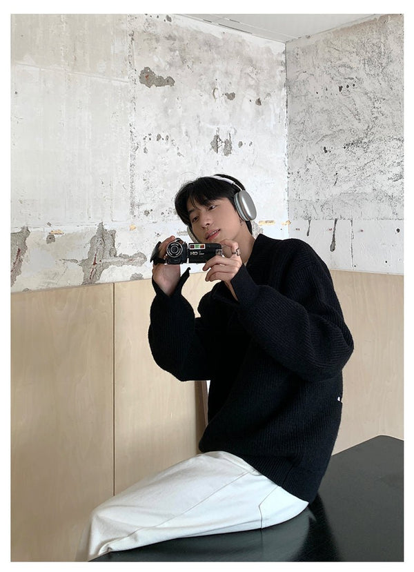 韓国ファッション SELCA-V Front Damage Knit-mselca2023aw947-07